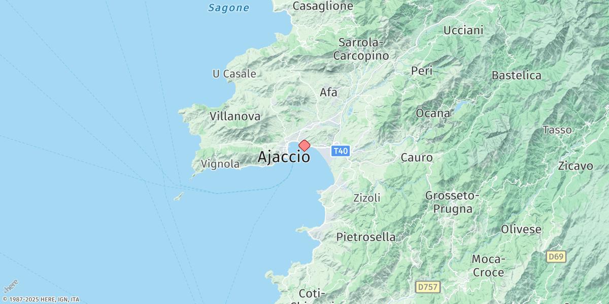 Map of Ajaccio Aspretto