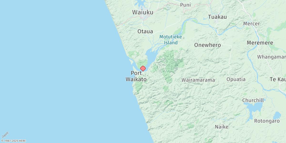 Map of Waikato River Entrance