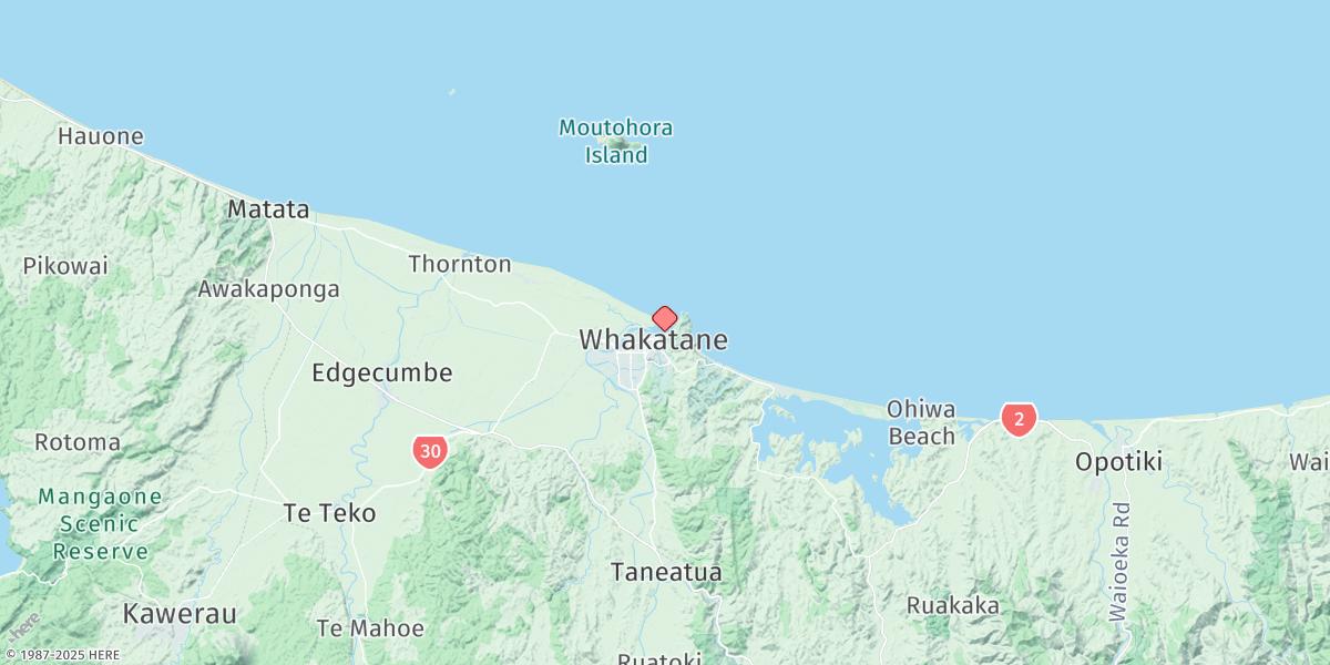 Map of Whakatane