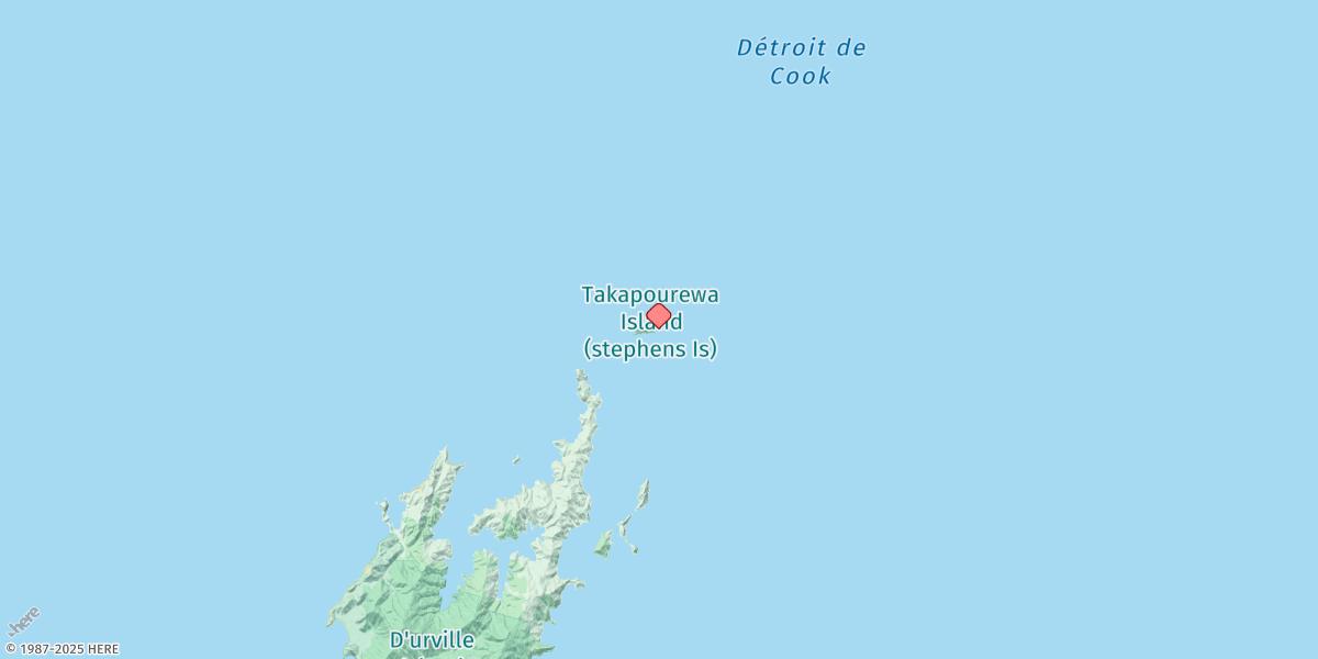 Map of Stephens Island (Takapourewa)