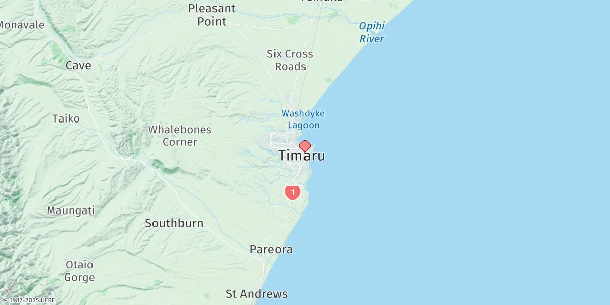 Map of Timaru