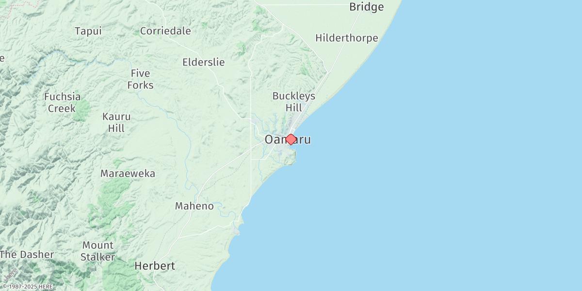 Map of Oamaru