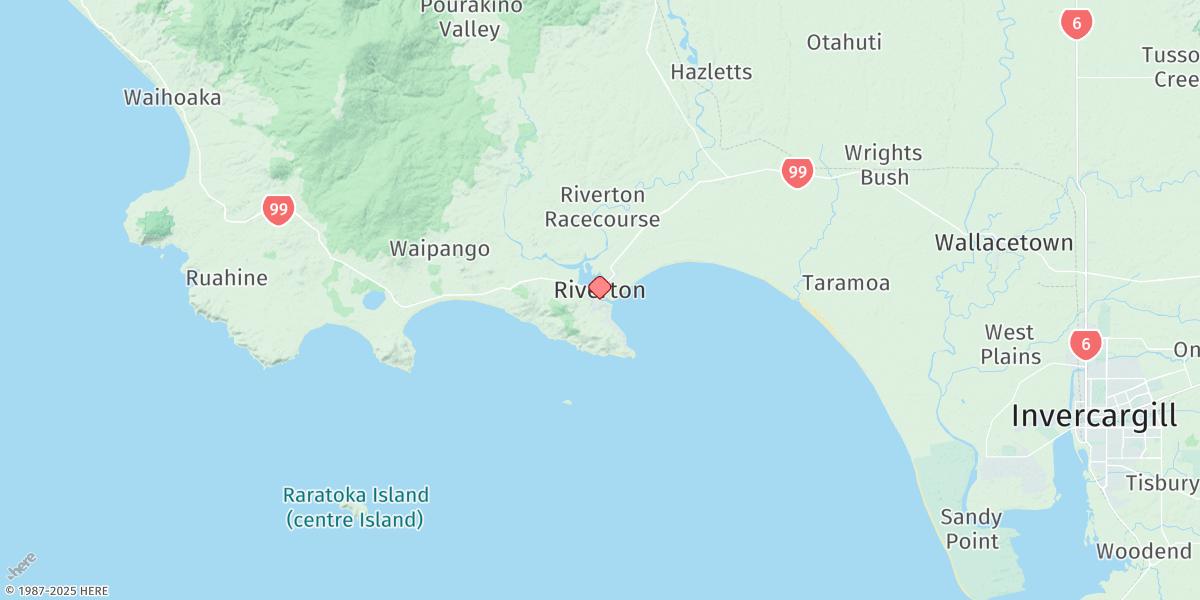 Map of Riverton/aparima