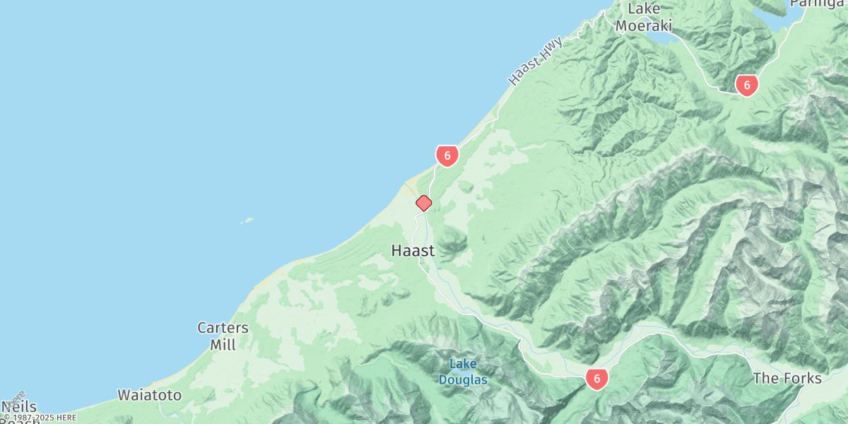 Map of Haast River Entrance