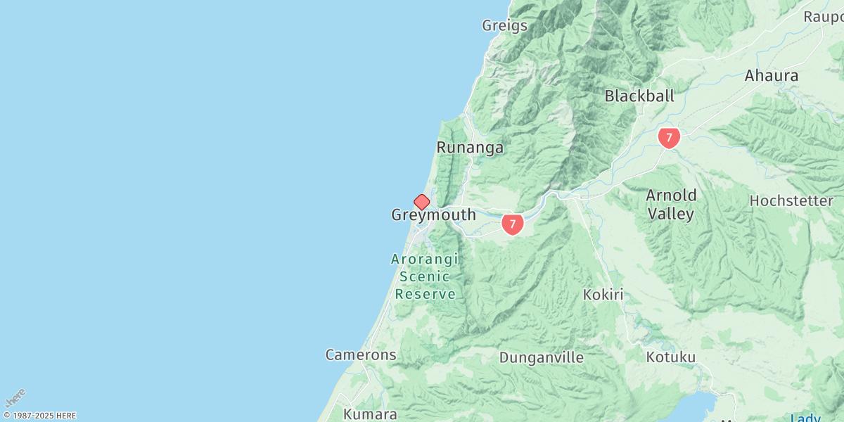 Map of Greymouth