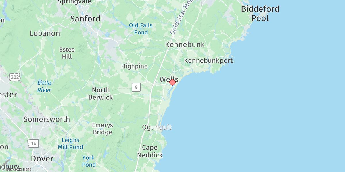 Map of Wells, Webhannet River