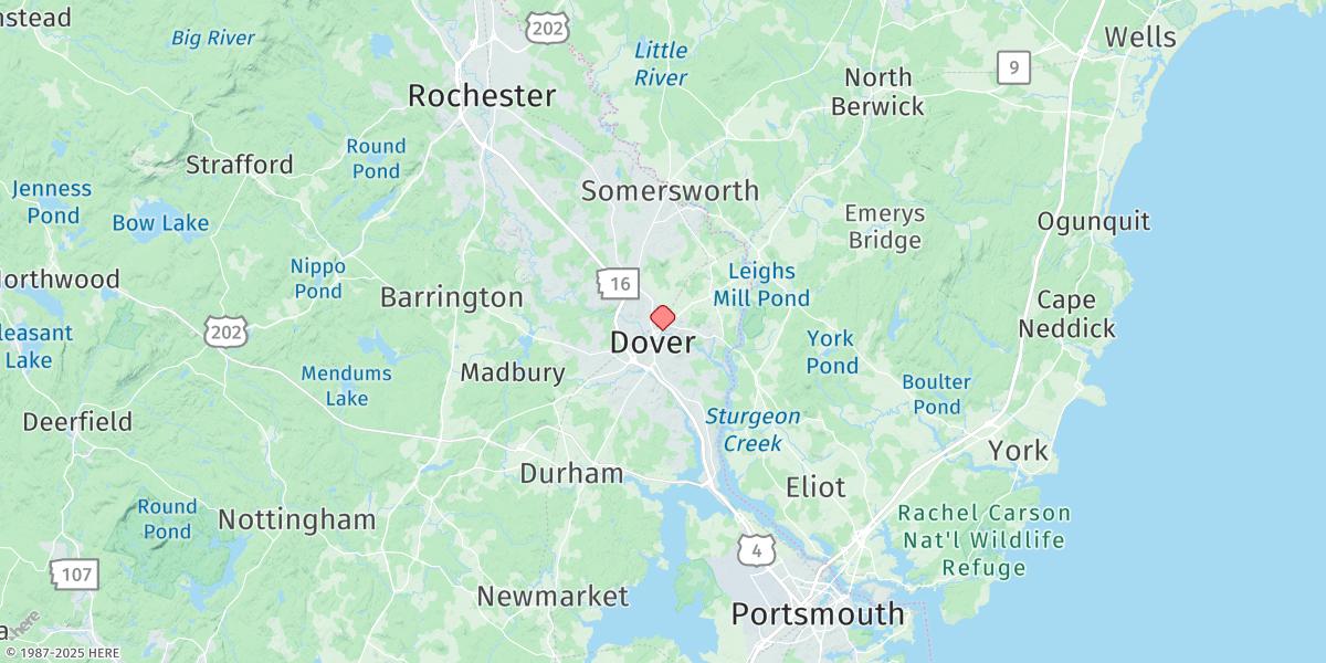 Map of Dover, Cocheco River