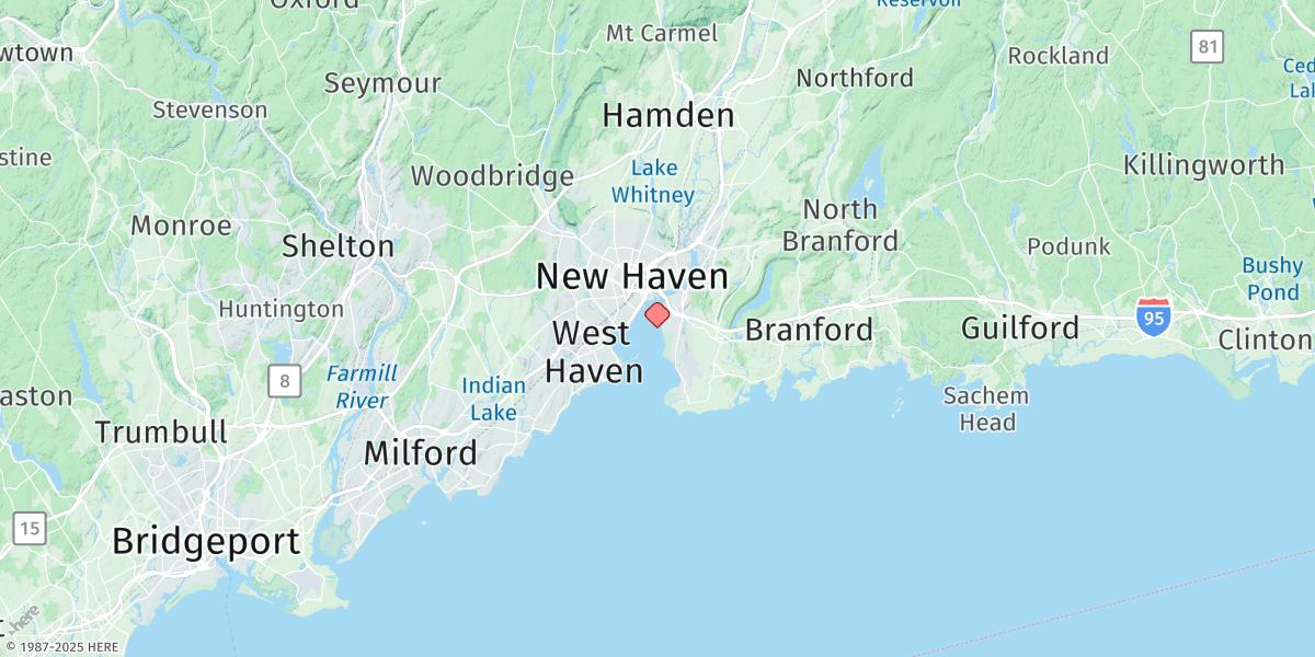 Map of New Haven Harbor, New Haven Reach