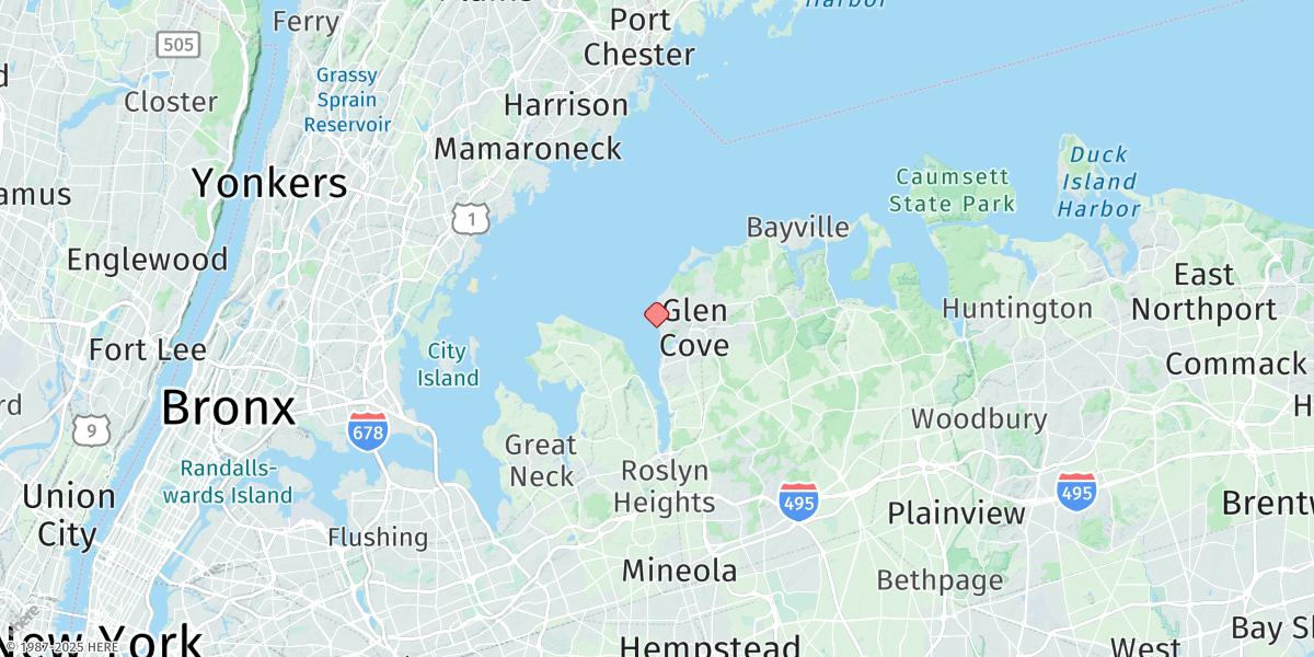 Map of Glen Cove, Hempstead Harbor