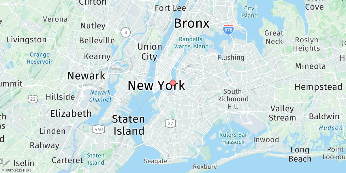 Map of Williamsburg Bridge