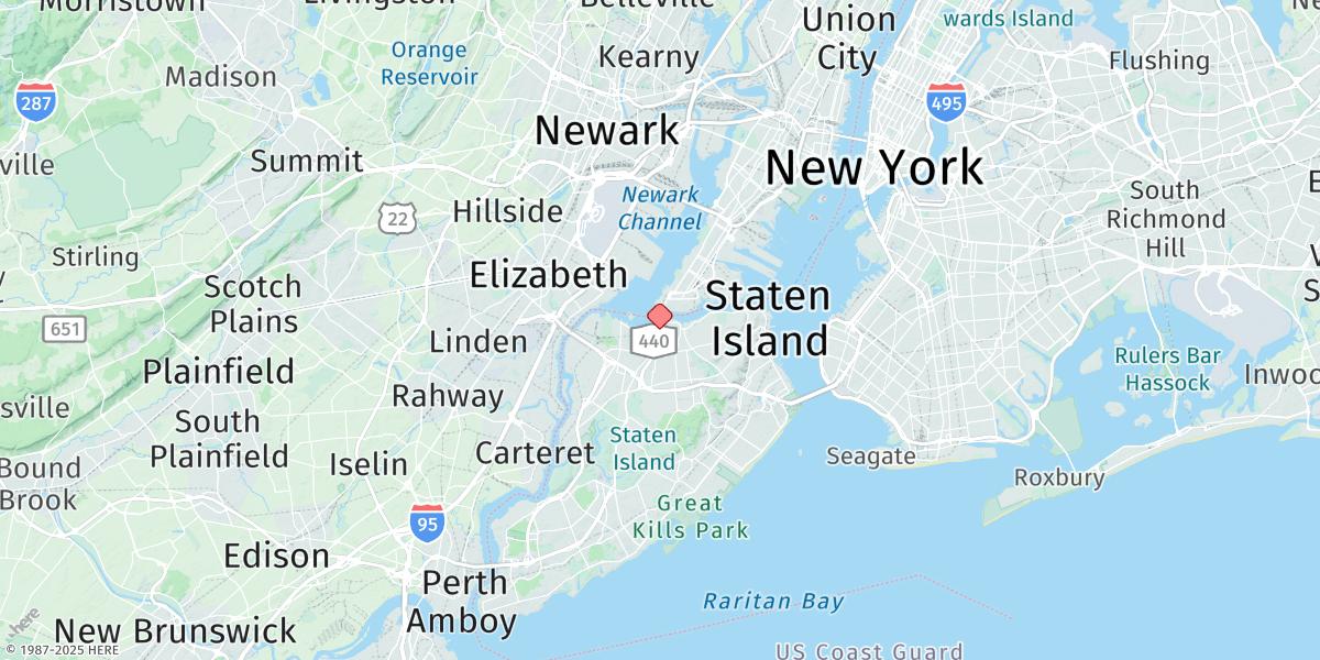 Map of Bayonne Bridge, Staten Island