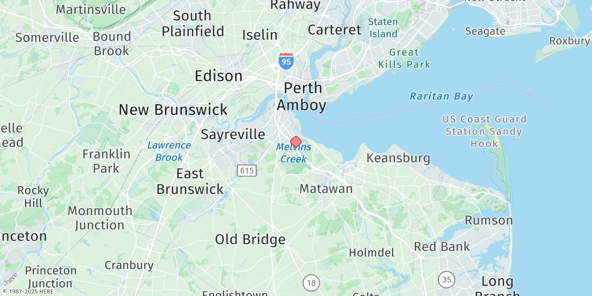 Map of Cheesequake Creek, Garden State Parkway