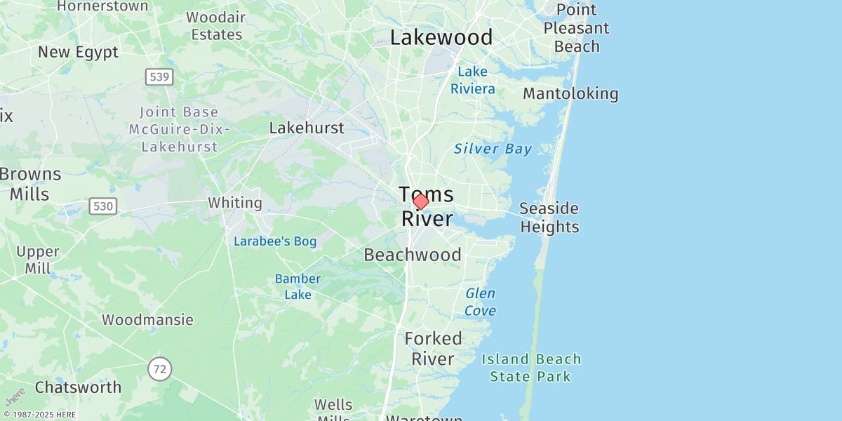 Map of Toms River (Town), Toms River