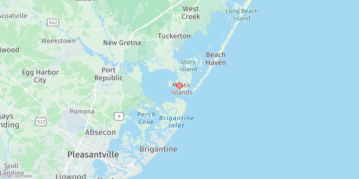 Map of Tuckerton, Shooting Thorofare, Little Egg Inlet