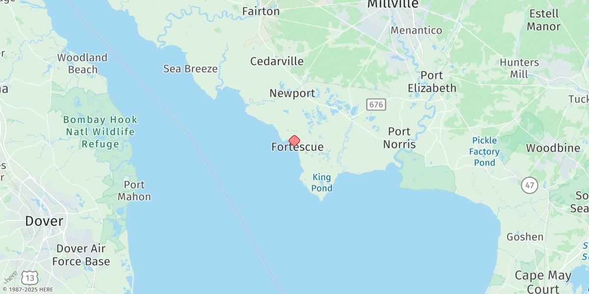 Map of Fortescue Creek