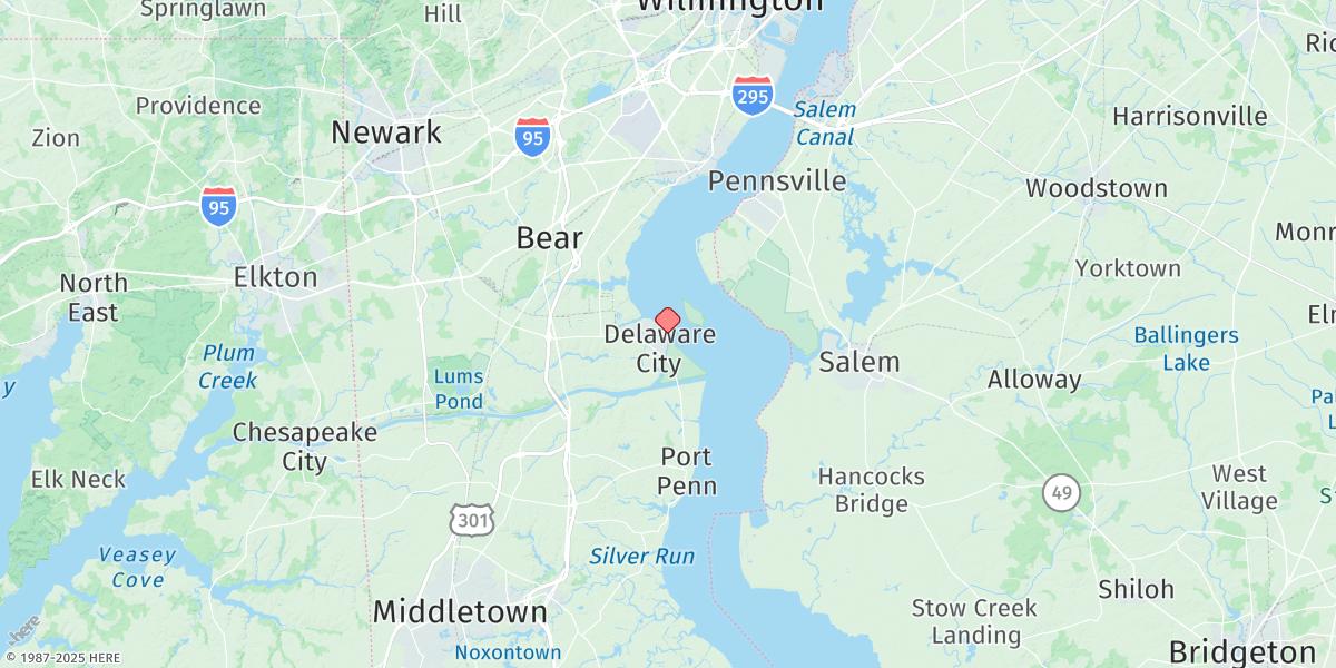 Map of Delaware City