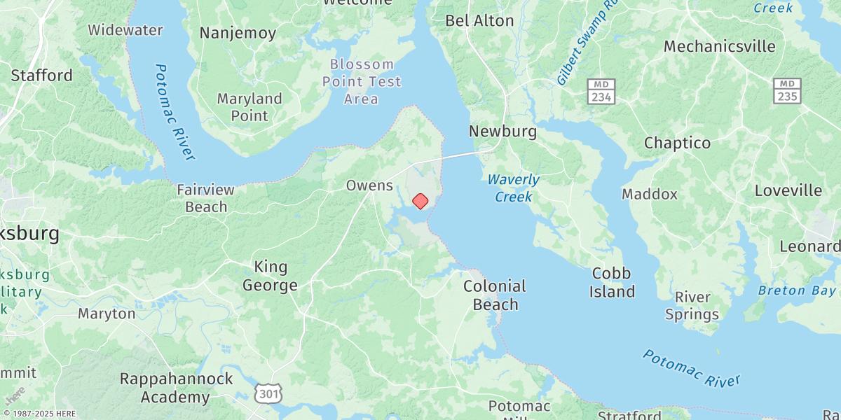 Map of Dahlgren, Upper Machodoc Creek, Va.