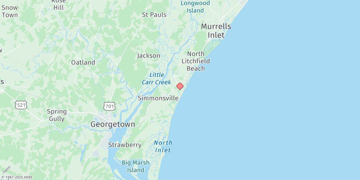 Map of Bennet's Dock, Pawleys Island Creek