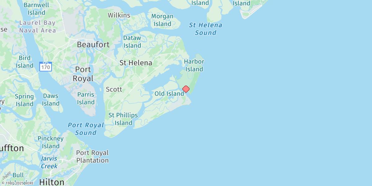 Map of Fripps Inlet, Hunting Island Bridge