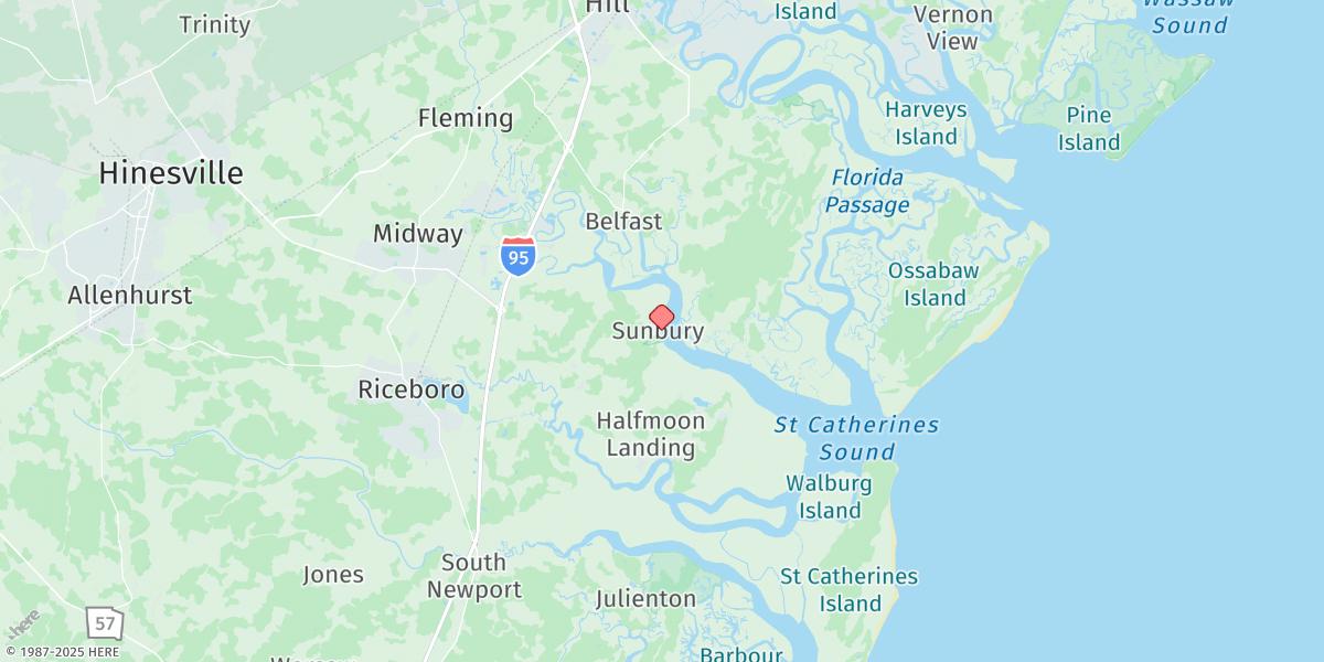 Map of Sunbury, Medway River