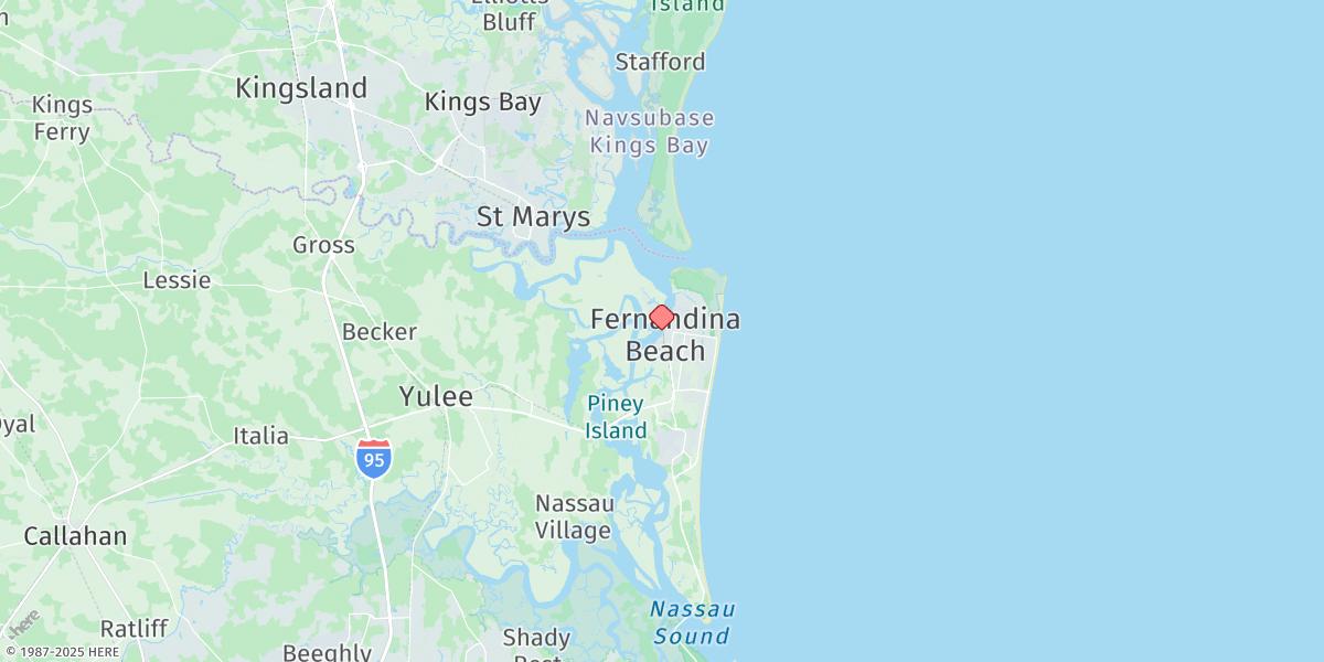 Map of Fernandina Beach, Amelia River