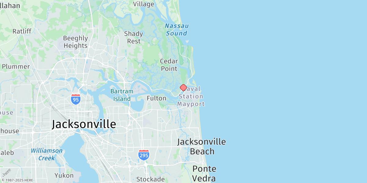 Map of Mayport, St. Johns River
