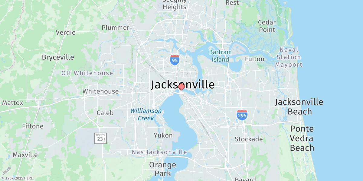 Map of Jacksonville, Main Street Bridge