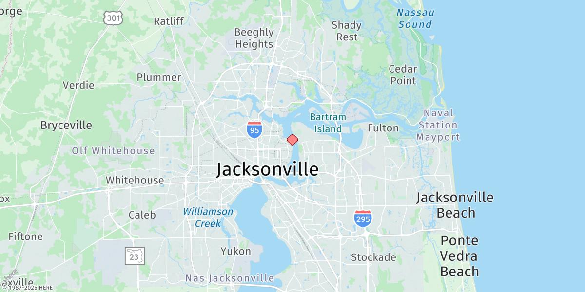 Map of Jacksonville, Long Branch