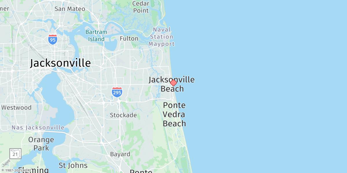 Map of Jacksonville Beach