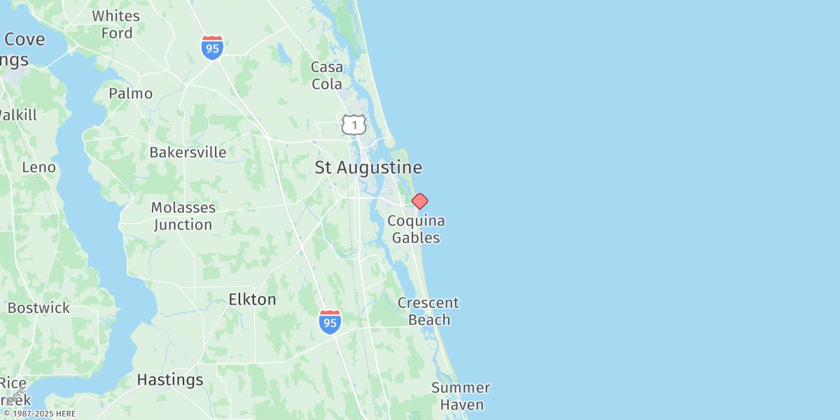 Map of St. Augustine Beach