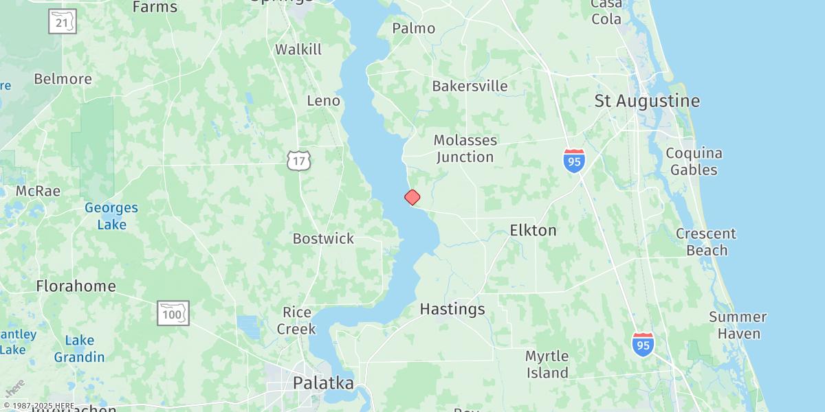 Map of Racy Point, St Johns River