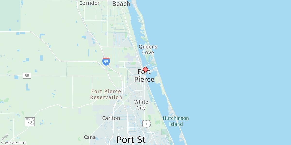 Map of Fort Pierce, South Beach Causeway