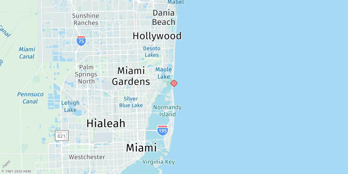Map of Haulover Pier, N. Miami Beach