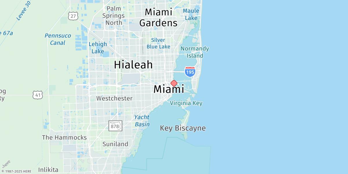 Map of Miami Miamarina, Biscayne Bay