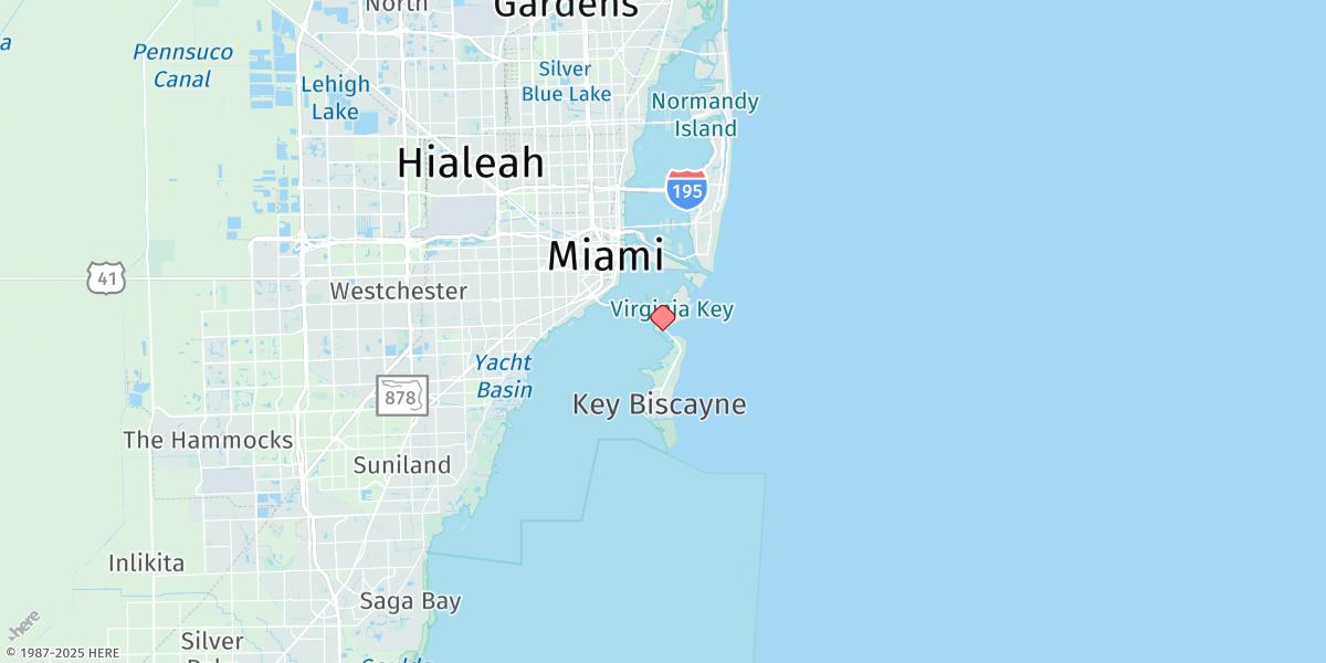 Map of Bear Cut, Virginia Key
