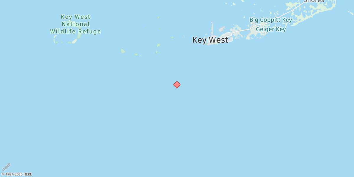 Map of Sand Key Lighthouse, Sand Key Channel