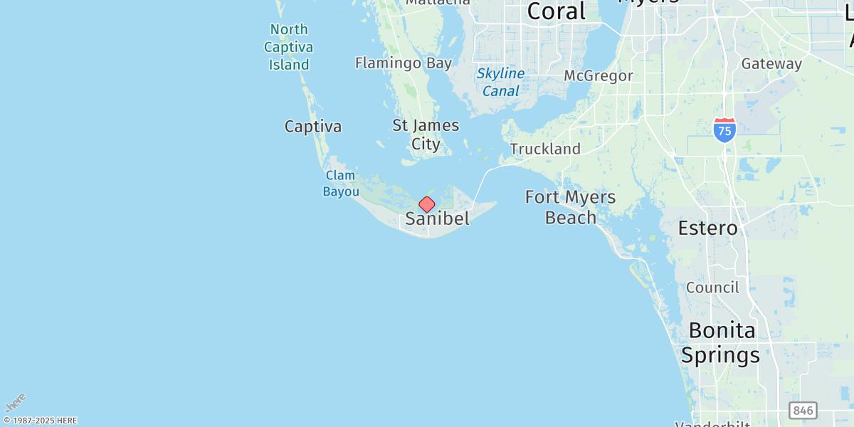 Map of Tarpon Bay, Sanibel Island