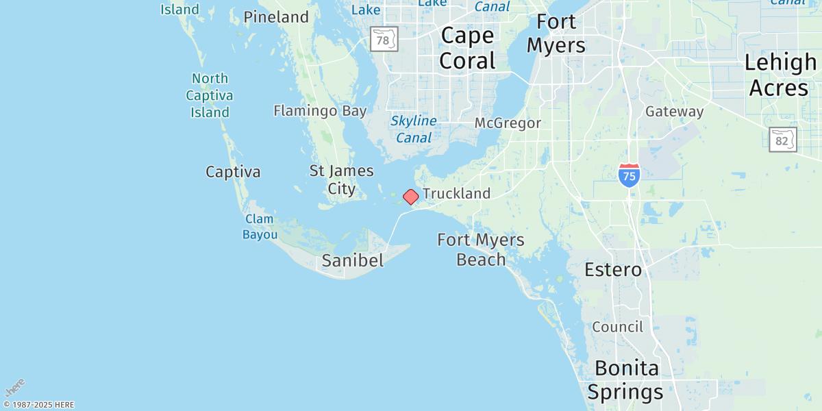 Map of Punta Rassa, San Carlos Bay