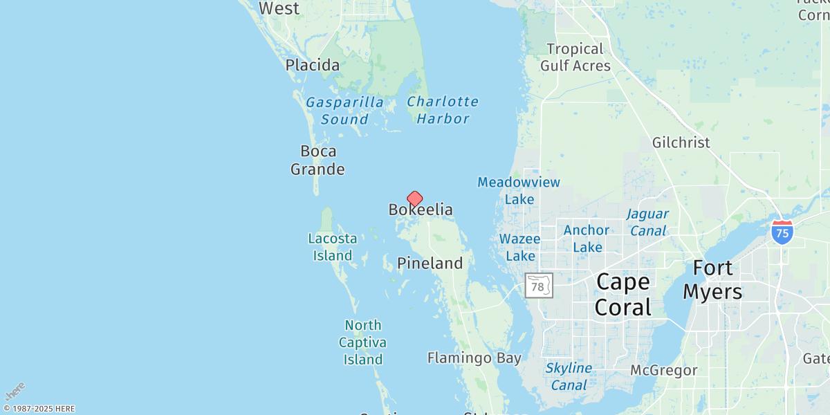 Map of Bokeelia, Charlotte Harbor