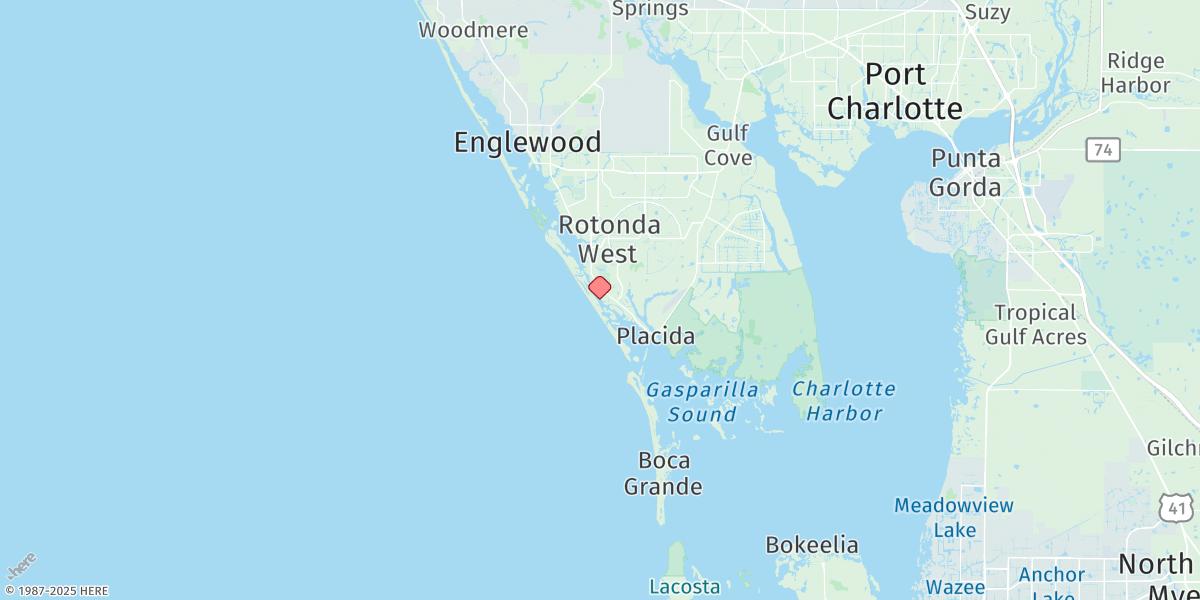 Map of Don Pedro Island State Park, Cutoff (South)