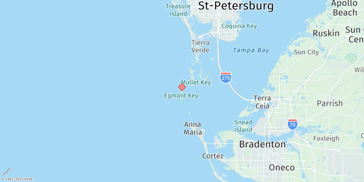 Map of Egmont Key, Egmont Channel