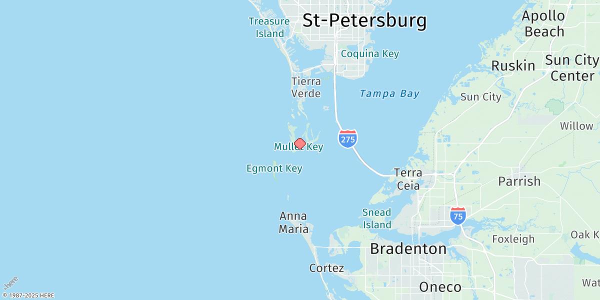 Map of Mullet Key Channel (Skyway)