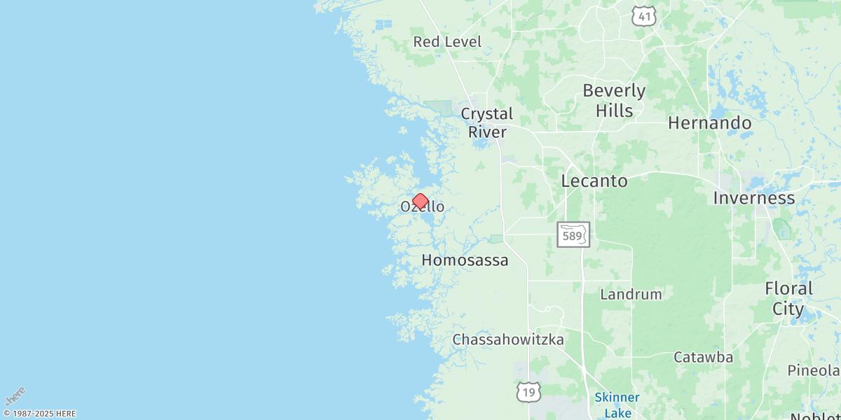 Map of Ozello, St. Martins River