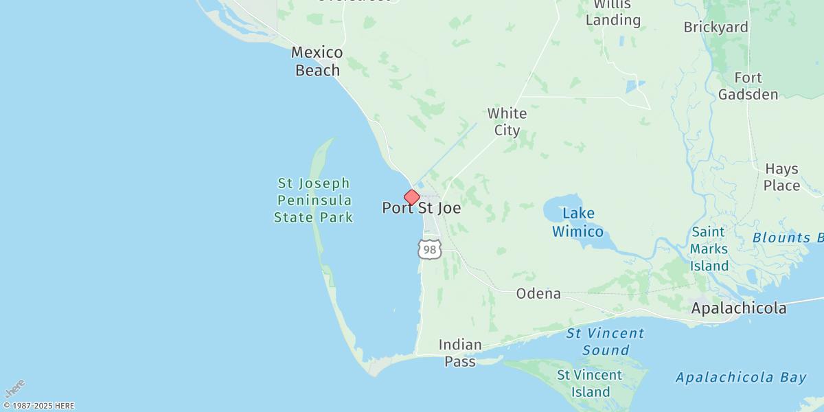 Map of Port Saint Joe, St. Joseph Bay