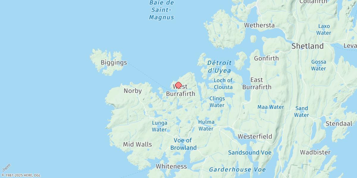 Map of West Burra Firth