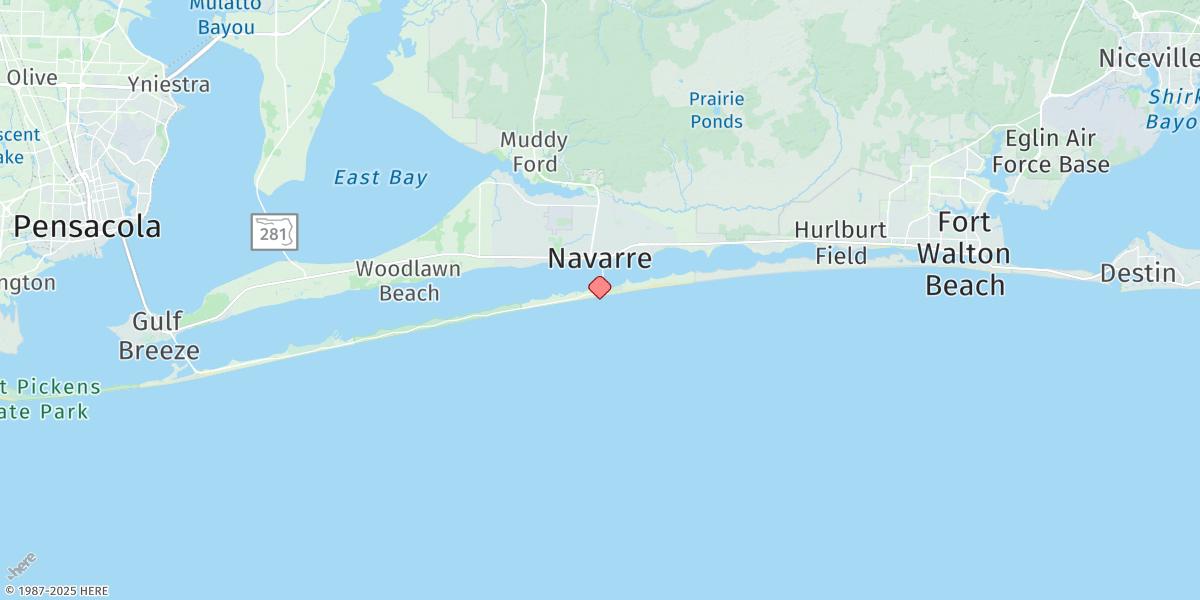 Map of Navarre Beach