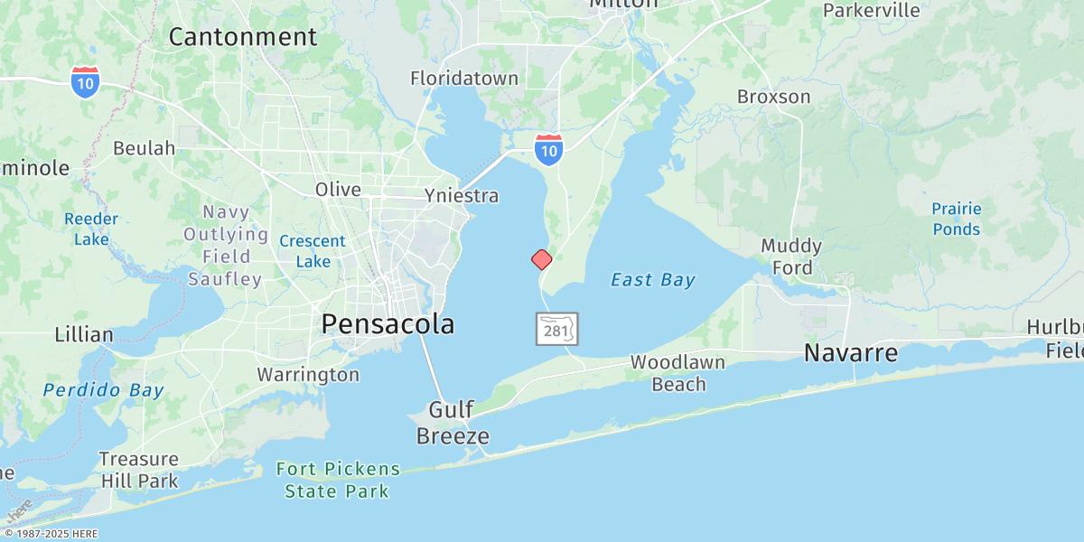 Map of Hernandez Point, Escambia Bay
