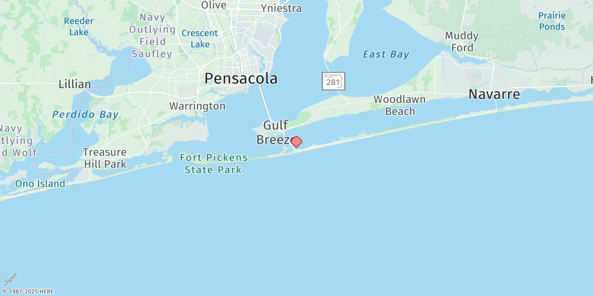 Map of Fishing Bend, Santa Rosa Sound