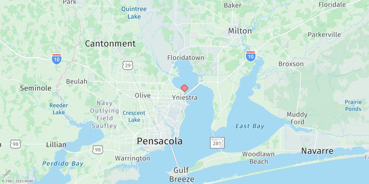 Map of Lora Point, Escambia Bay