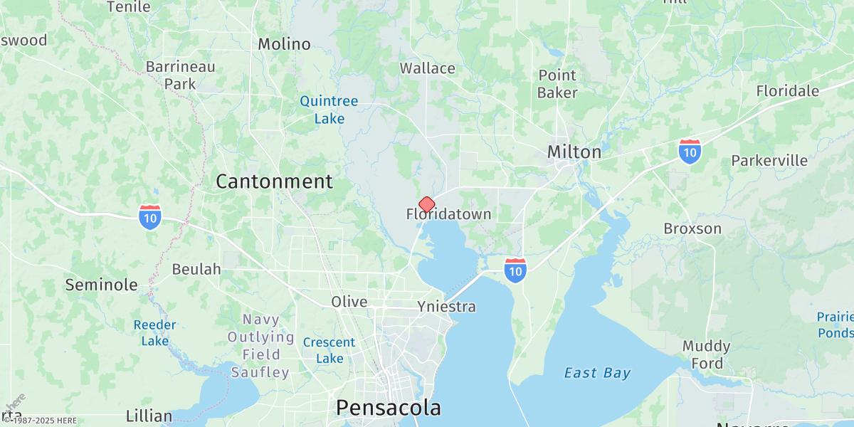 Map of Floridatown, Escambia Bay